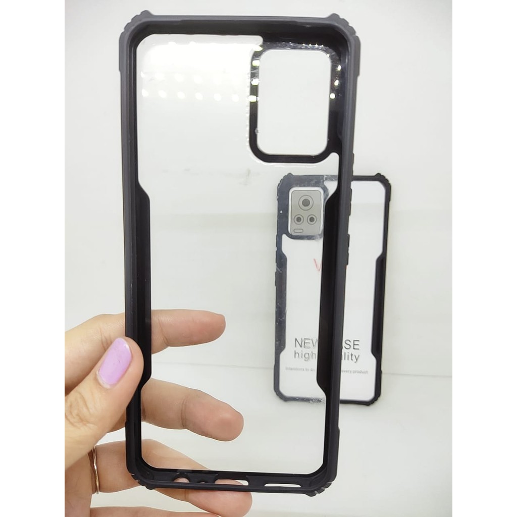 Anti Shocking Vivo V20 6.44 Inch Hardcase Mika List Hitam Acrylic Case