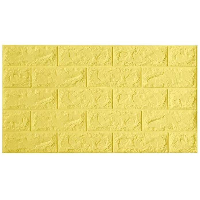 Wallpaper Tembok Dinding 3D Model Batu Bata Putih/Walpaper Tembok Dinding Untuk Mempercantik Ruangan-Kuning