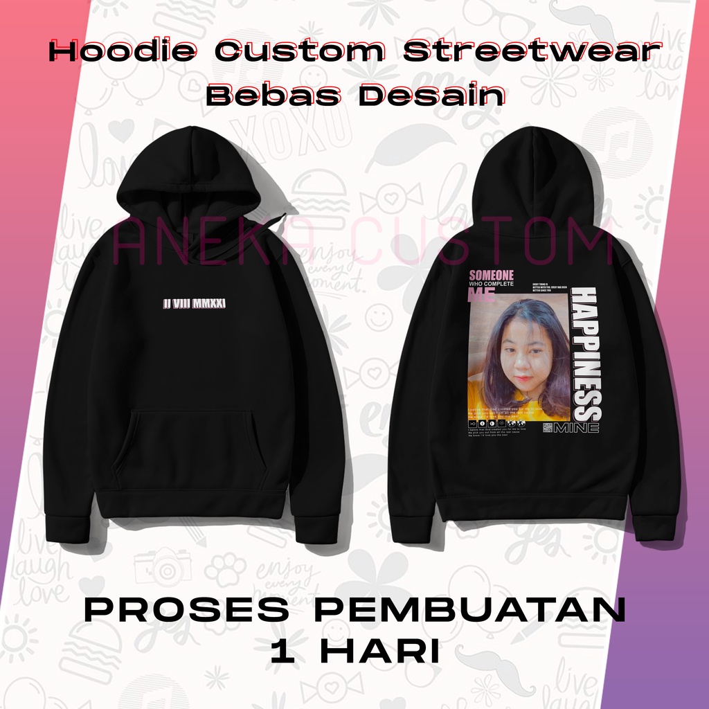 Hoodie Custom Streetwear / Hoodie Custom Bebas Foto