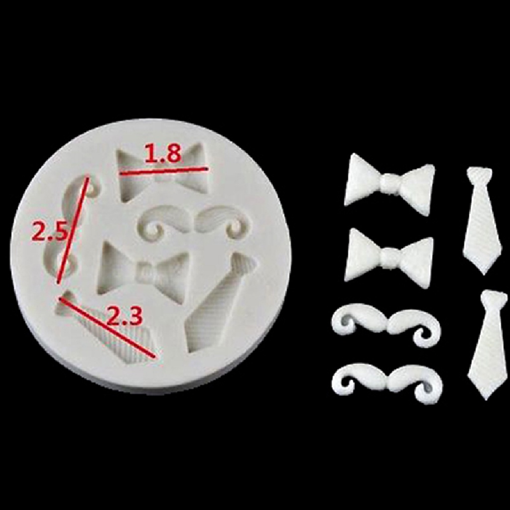 [tiantianbaofu] Silicone Beards Mustache Bow Tie Fondant Mould Cake Sugarcraft Chocolate Mold  Boutique