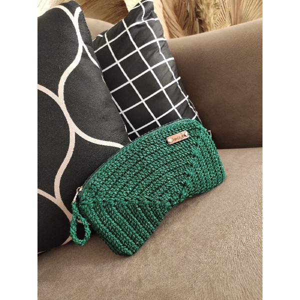 pouch rajut orami green