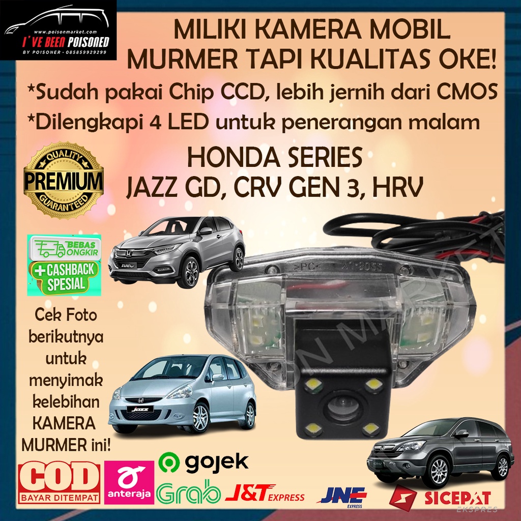 Budget Kamera Mundur Parkir Mobil Honda HRV CRV Gen 3 Jazz GD Aksesoris Mobil Kamera Mundur HRV Kame