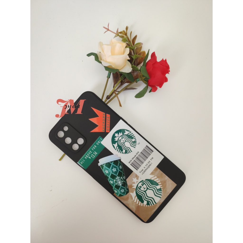JM STARBUCKS CASE SQUARE EDGE SAMSUNG A02 M02 A02S M02S A03 A03S A03 CORE A32 4G A22 4G A11 M11 A12 M12 / CASE STARBUCKS / CASE STARBUCK / SILIKON STARBUCK-BLACK CROWN
