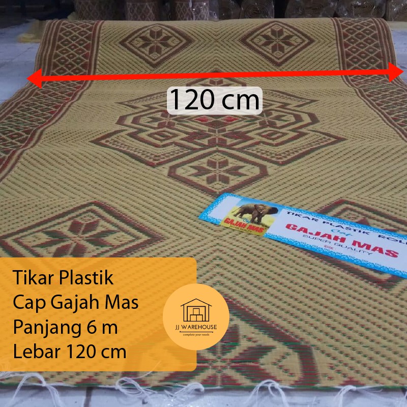 Tikar Lantai Plastik Gulung Cap Gajah Mas 5, 6, 7 x 1,2 m Asli Berkualitas