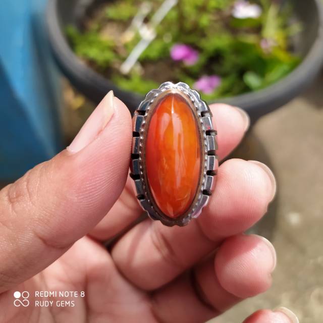 BATU CINCIN PANDAN NANAS MERAH / GARANSI ASLI 100%
