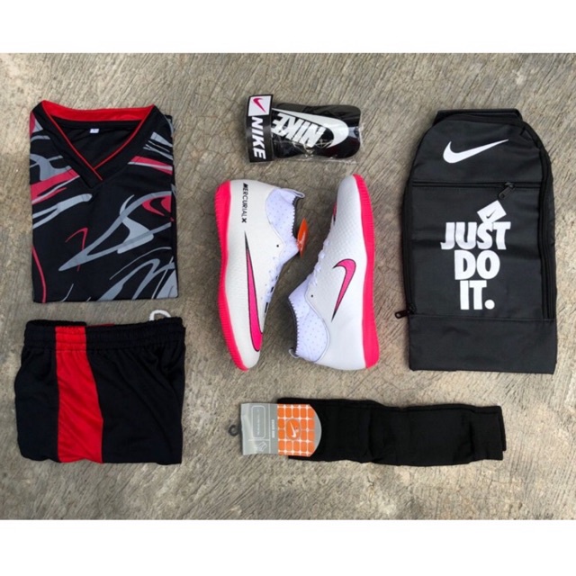 (PAKET KOMPLIT) sepatu futsal nike tempo sol karet mentah-2