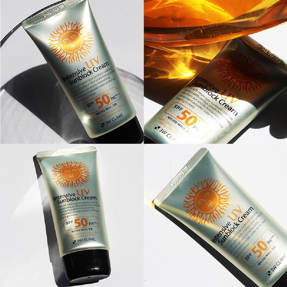 3W Clinic Intensive UV Sunblock Cream SPF 50+ PA+++ 70ml Sunscreen Sun Cream Korea Sun Block ORI HOT