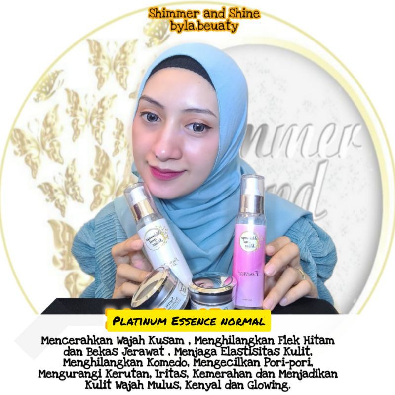 Paket PLATINUM ESSENCE Normal SHIMMER AND SHINE SKINCARE BY BYLA BEAUTY | Krim Extra Glowing