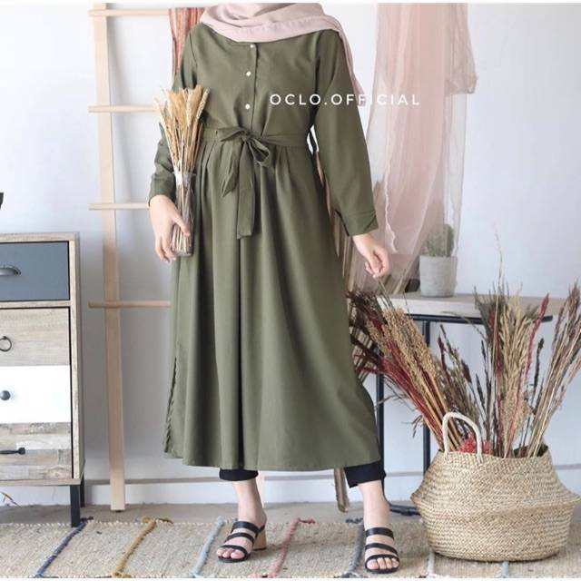 Rx Fashion Velove Long Tunik Bahan Wolfis Ukuran Fit L 1R '- TUNIC dilan