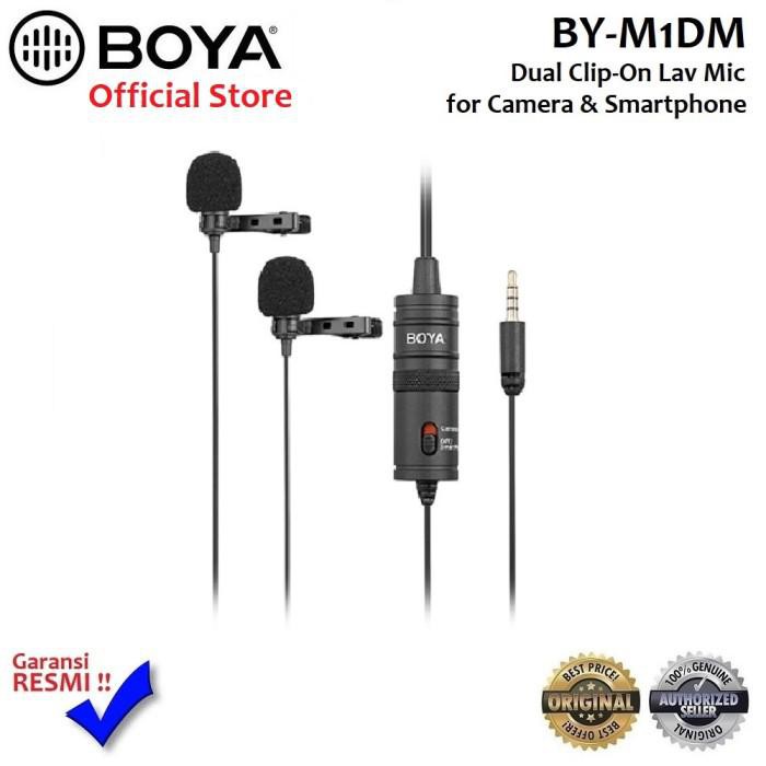 Boya BY-M1DM Clip On Lav Mic - Microphone for DSLR, Smarphone, Camera, PC - Garansi Resmi 1 Tahu