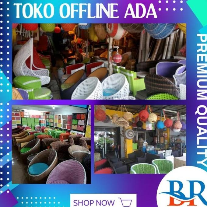 KURSI SOFA KORSI BANGKU DUDUK SET MEJA TERAS BREKELE ANYAMAN ROTAN SDFG96456E