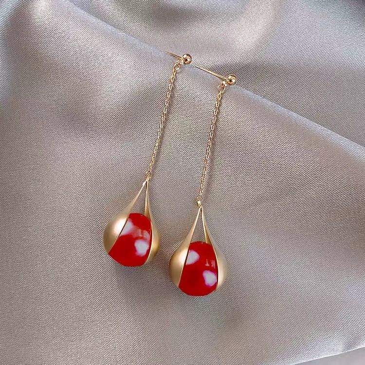 Anting Tusuk Gantung Desain Rumbai Gaya Korea Untuk Wanita