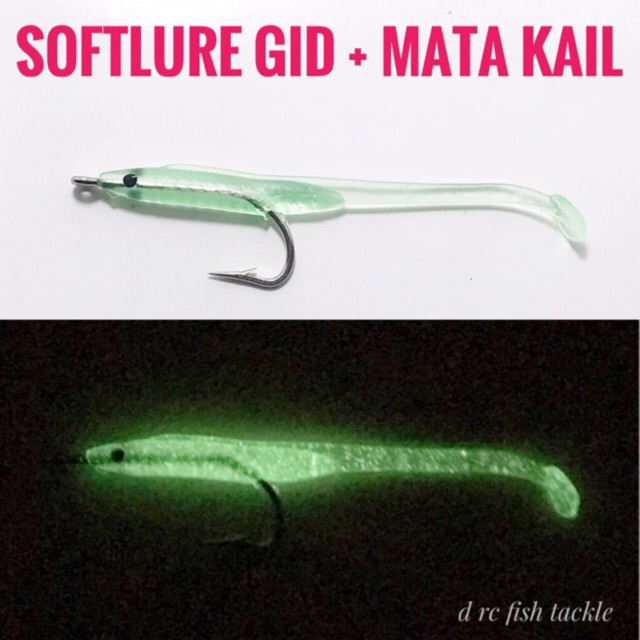 Soft Lure Umpan Ikan Menyala Dalam Gelap + Mata Kail