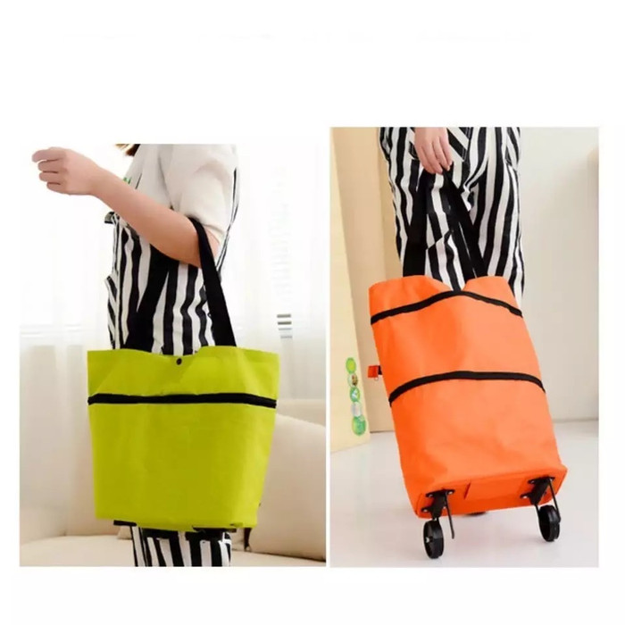 Tas Belanja Troli Lipat / Trolley Shopping Bag / Tas Belanja Lipat Ta Trolley Multifungsi Lipat