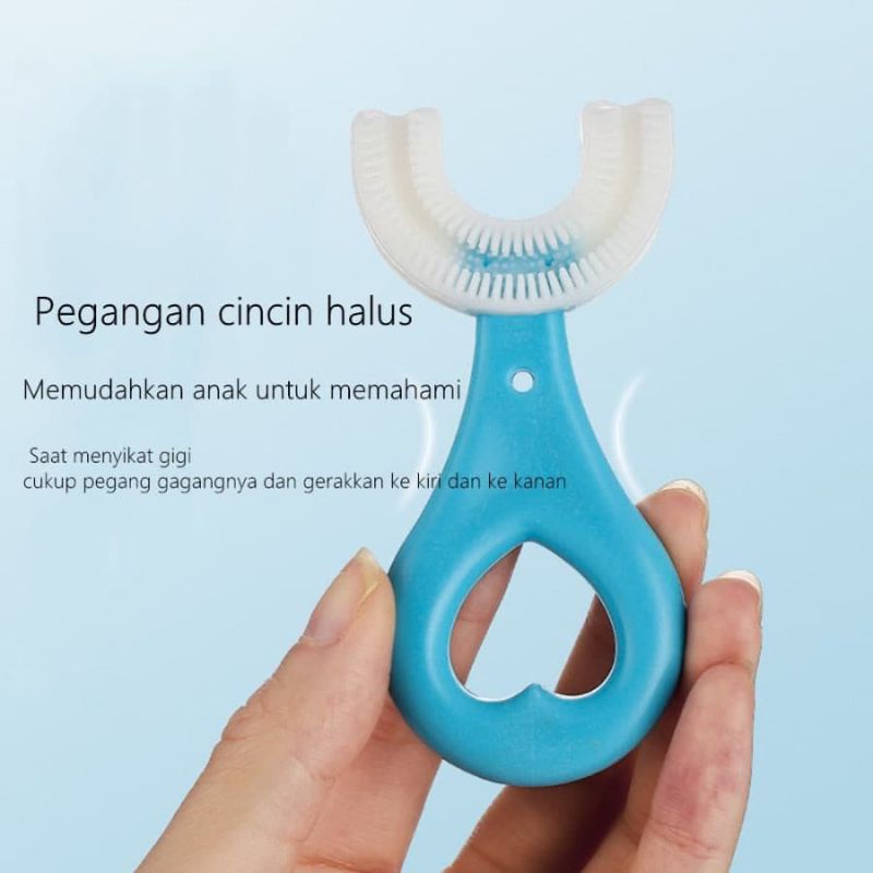 Sikat Gigi Anak Bahan silikon tipe U / Training Toothbrush Tipe U