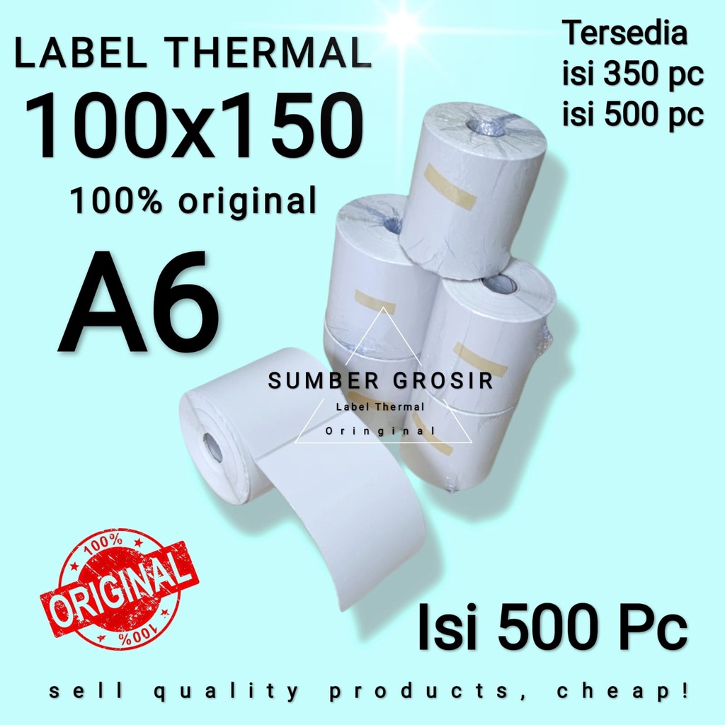 

kertas thermal & Countinuous Paper/Roll A6 100x150 mm isi 500 pcs