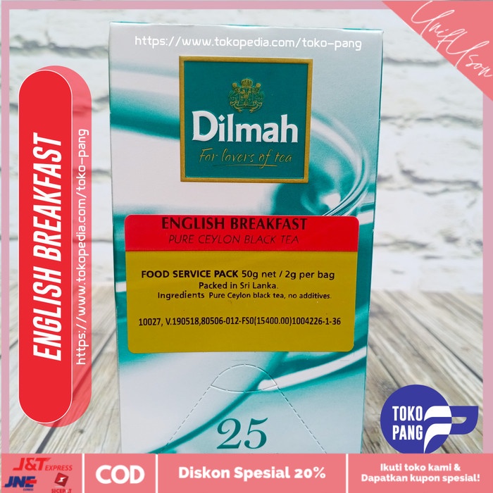 

⭐COD⭐ Dilmah English Breakfast Tea Enveloped 25 Sachet