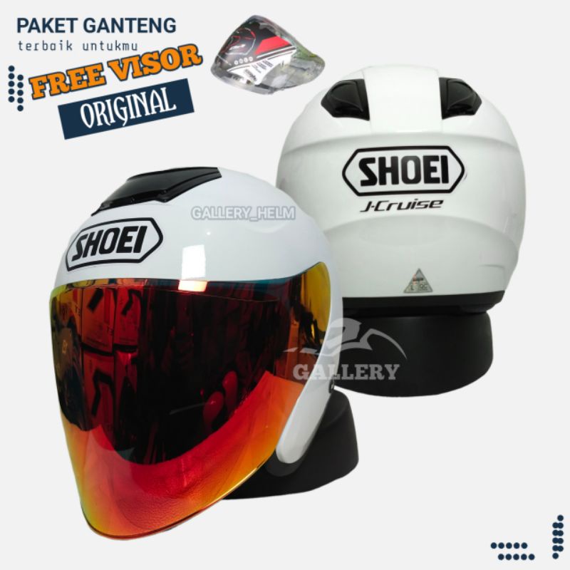 HELM KYOTO PUTIH PAKET GANTENG | KYOTO DYR SUDAH TERPASANG STIKER SHOEI