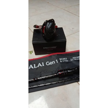 satu set pancing casting reel bc kastking Brutus joran jalai gen 1 bekas