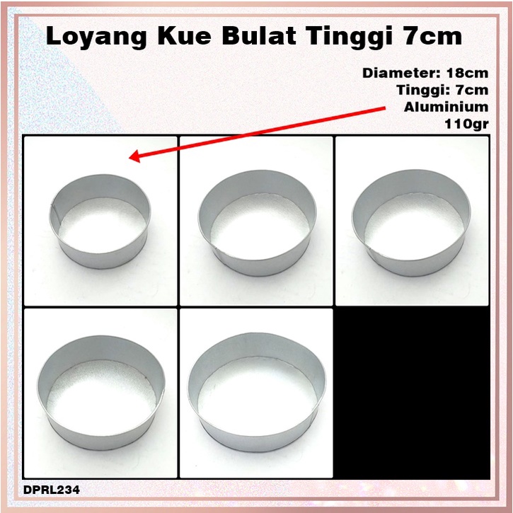 Loyang Kue Bulat Aluminium/Oven Tinggi 7cm Diameter 18cm