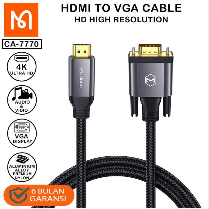 Mcdodo Ca-7770 Cable Hdmi To Vga 4K Hd Audio / Video Transmission
