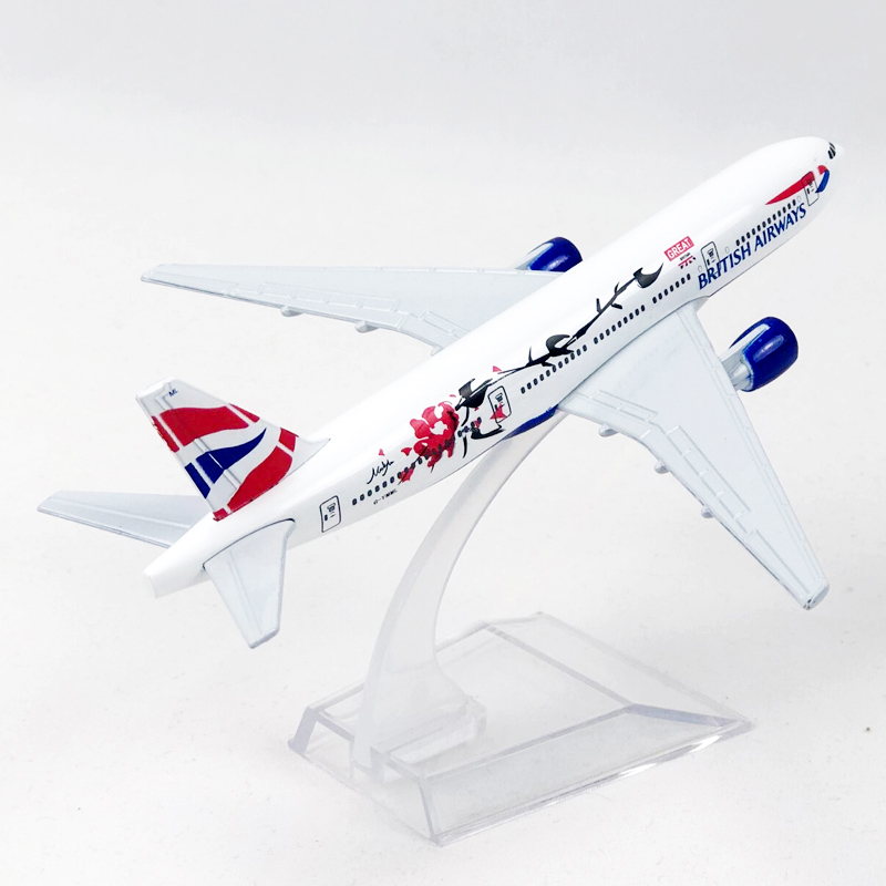 Mainan Model Pesawat Terbang Inggris Airways Plum Blossom Boeing 777 Diecast B777 Ukuran 16cm Dengan Landing Gear