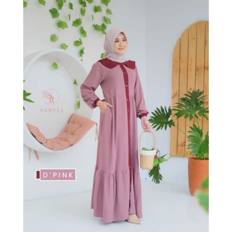 Fashion Muslim Gamis TAMARA crinkle salur dan SARVIA rayon dress adem kekinian terlaris