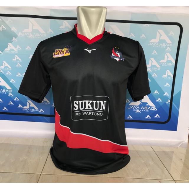 Jersey proliga motif surabaya bhayangkara samator hitam merah