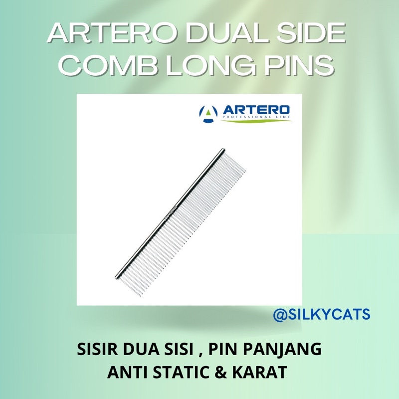 ARTERO DUAL SIDE , COMB LONG PINS. SISIR KUCING &amp; ANJING ANTI STATIC &amp; KARAT