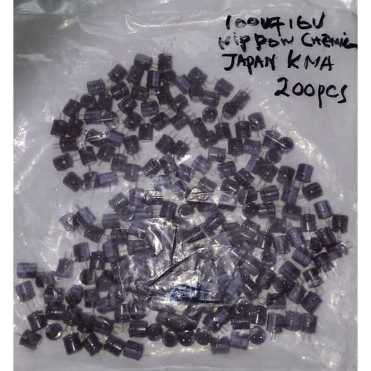 100uF 16V elco Nippon Nichicon KMA 105'C Japan 200pcs per pack Er~1322