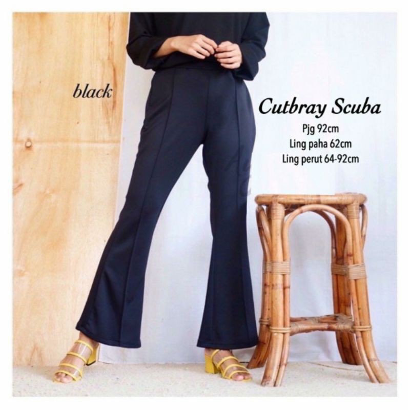 CUTBRAY BASIC SCUBA PANTS - celana kasual kantor bahan scuba