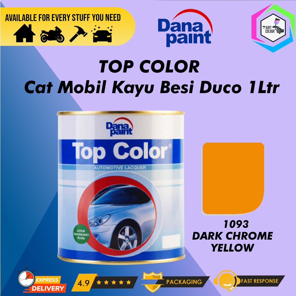 TOP COLOR 1093 Dark Chrome Yellow - Cat Mobil Kayu Besi Duco