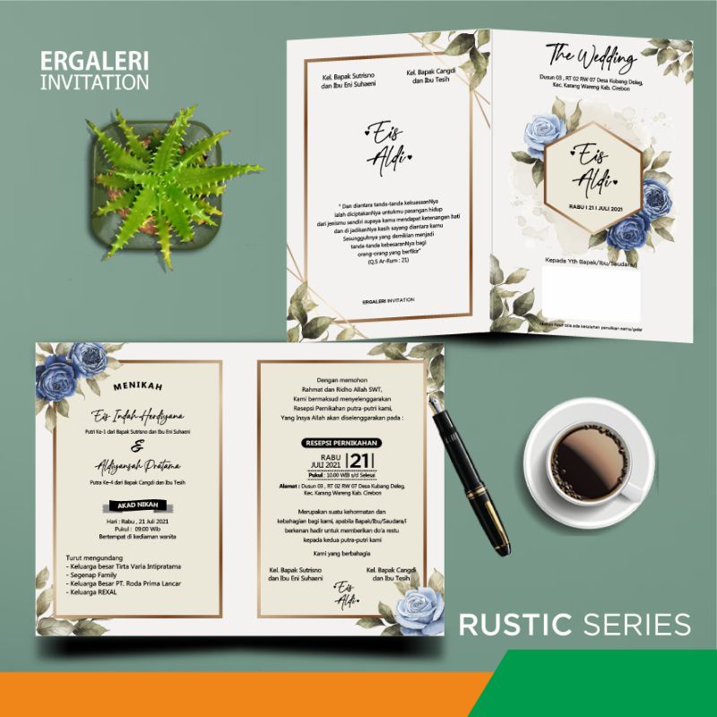 

undangan pernikahan rustic mewah elegan 2021 New