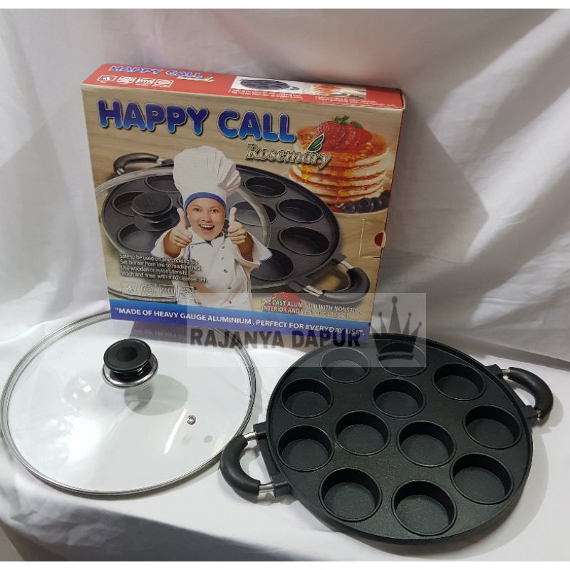 Happycall cetakan kue teflon lubang 12 datar lumpur - cetakan happy call 12 lubang