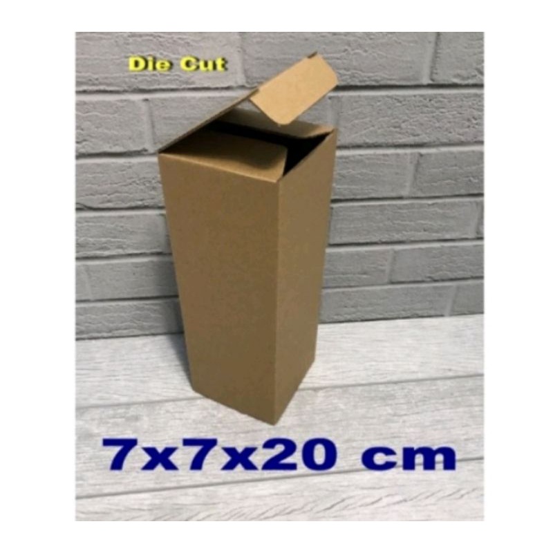 

karton/kardus uk.7x7x20cm.single wall,luar dalem polos