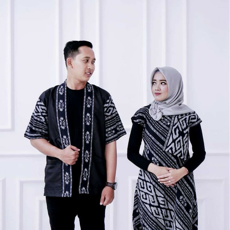 set couple tenun etnik baju set tenun couple - couple etnik kimono tenun