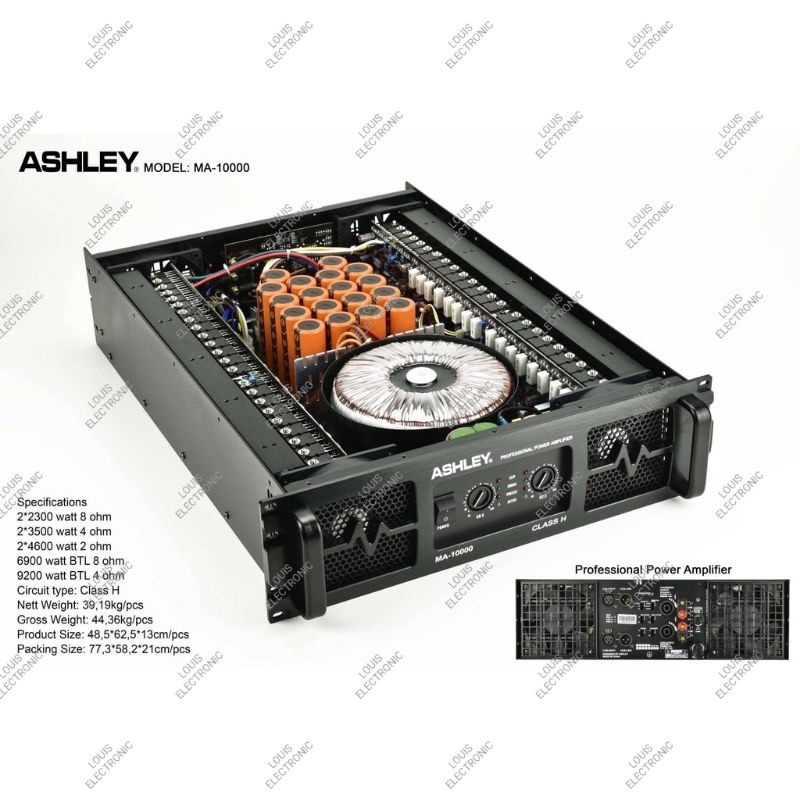 Power Amplifier ASHLEY MA 10000 MA10000 MA-10000 Class H ORIGINAL