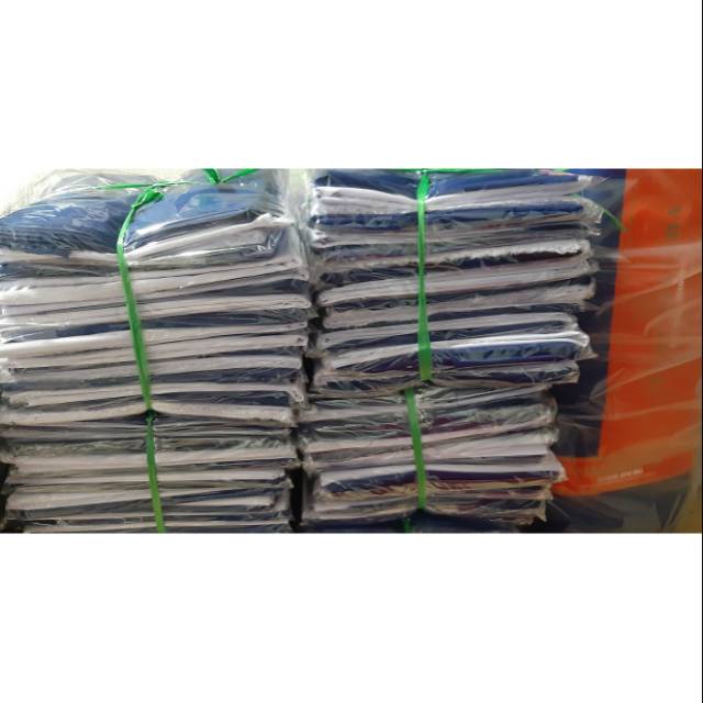 Paket kain bahan baju putih biru anak-anak TK