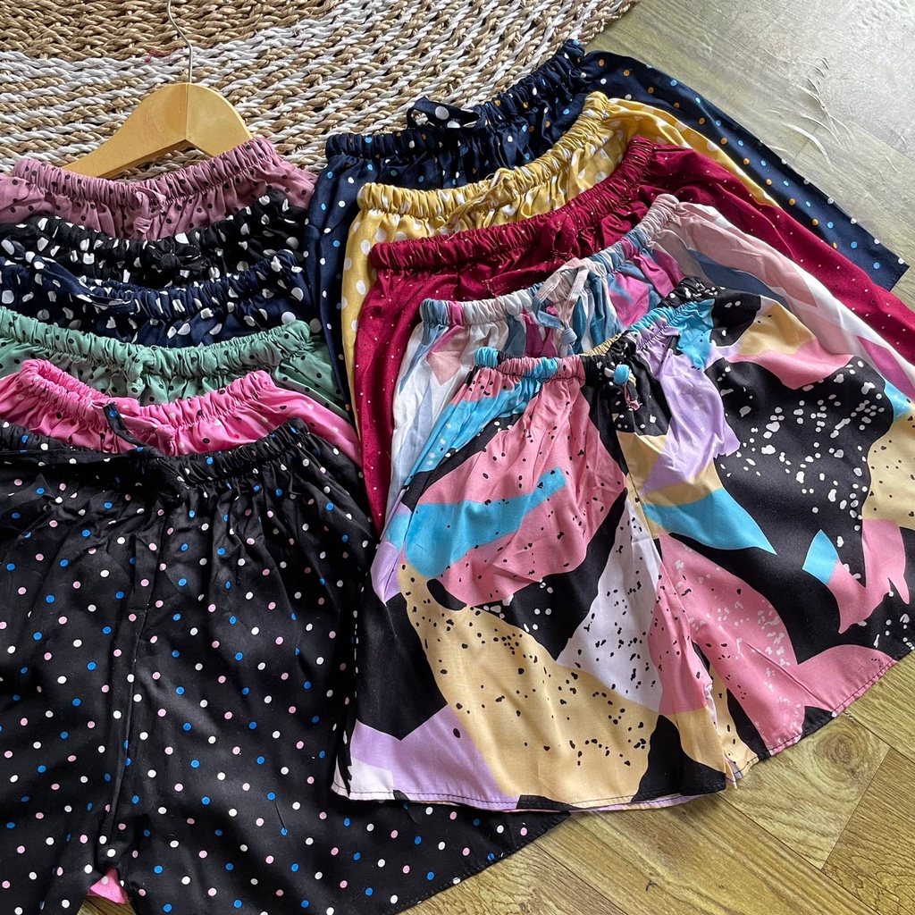 CELANA PENDEK RAYON PREMIUM | KOLOR PENDEK WANITA | CELANA PANTAI | KOLOR HOTPANTS WANITA