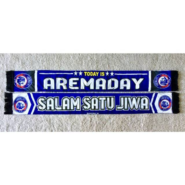 BARU  SYAL AREMA PRINTING SYAL BOLA AREMA MALANG SUPORTER SCARF DIADORA SALAM SATU JIWA