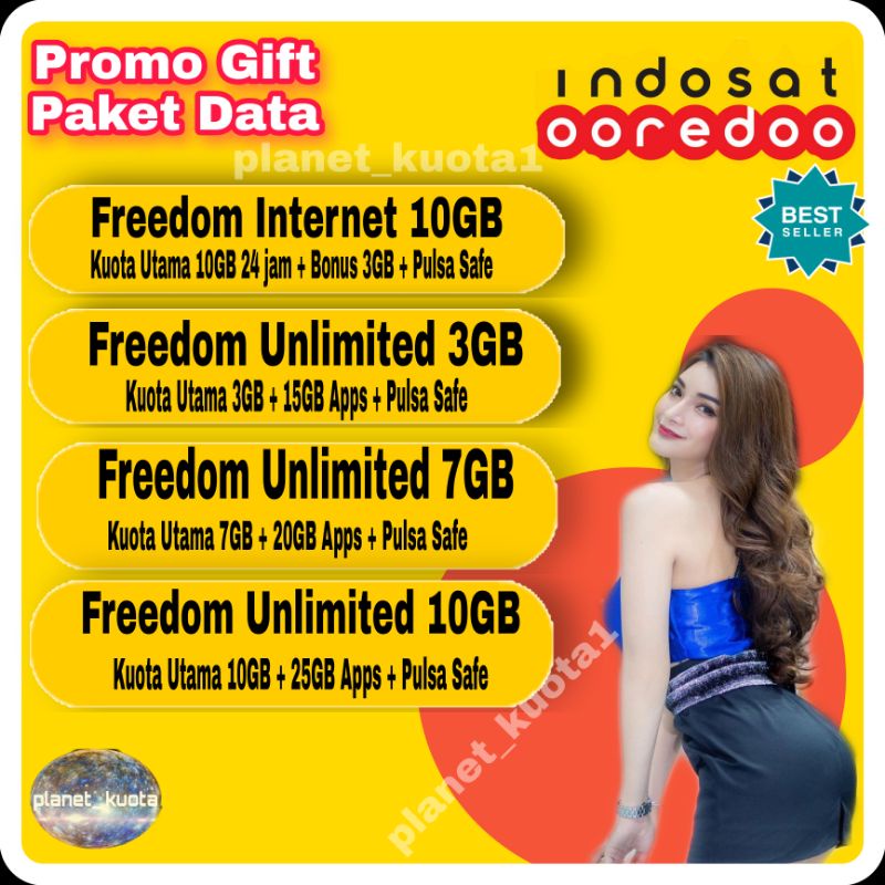 Paket Data Indosat Freedom Internet Unlimited 3GB / 7GB / 10GB "PROSES KILAT"