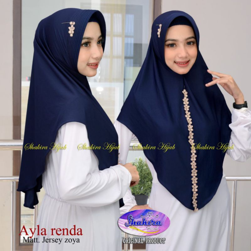 Jilbab instan Terbaru Ayla Renda Kerudung Instan Ayla Renda