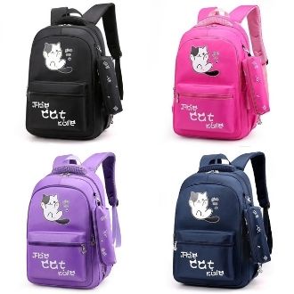 Should Bag 2in1 - Tas Ransel Sekolah Anak Wanita Dan Pria Terbaru 2021 Kekinian Motif Carakter The Cat Rule Korean Style Murah