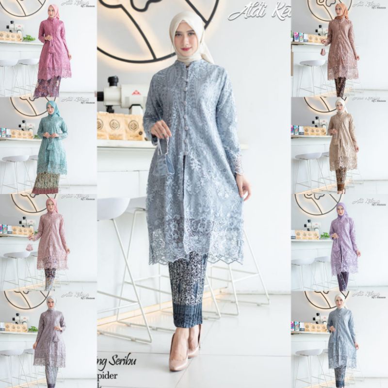 TUNIK KANCING SERIBU // BAHAN TULLE BORDIR SPIDER //By Aldi Kebaya