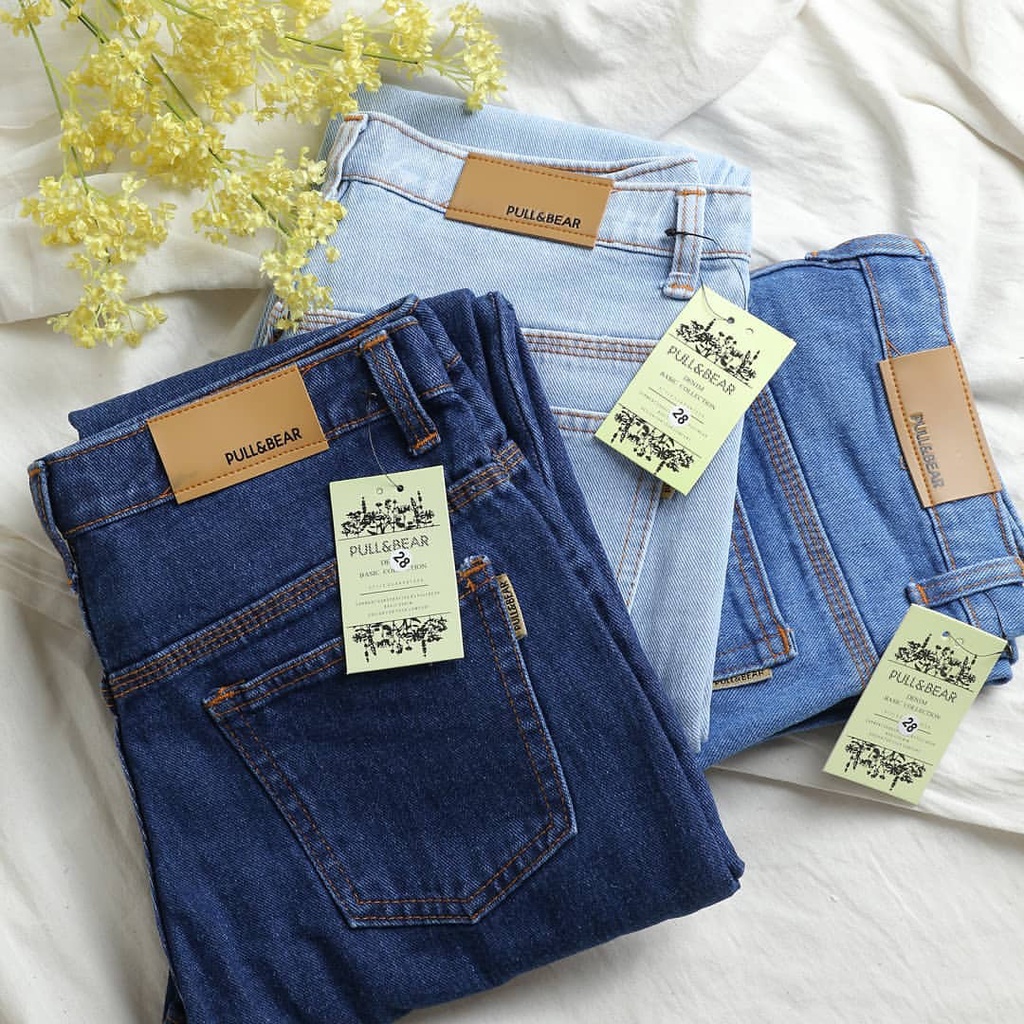 HIGH WAIST KULOT JEANS POLOS WANITA PREMIUM TEBAL