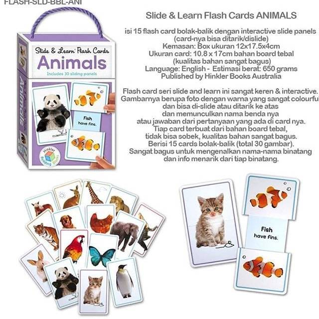 Slide and learn flash card animals