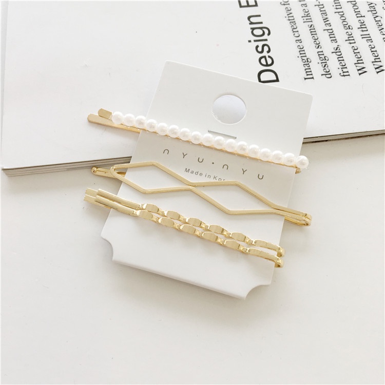 Metal Pearl Hairpin Combination Accessories Korea Simple Temperament Personality