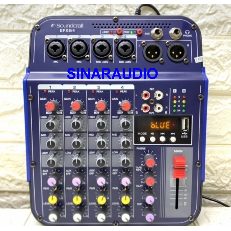 Mixer Audio Mini Soundcraft EFX6/4 EFX6 6 Channel USB Bluetooth New
