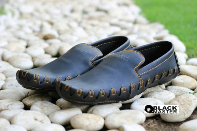 KING - BLACK MASTER ORIGINAL | Sepatu Slip-on Slop Santai Kerja Main Semi Kulit Murah