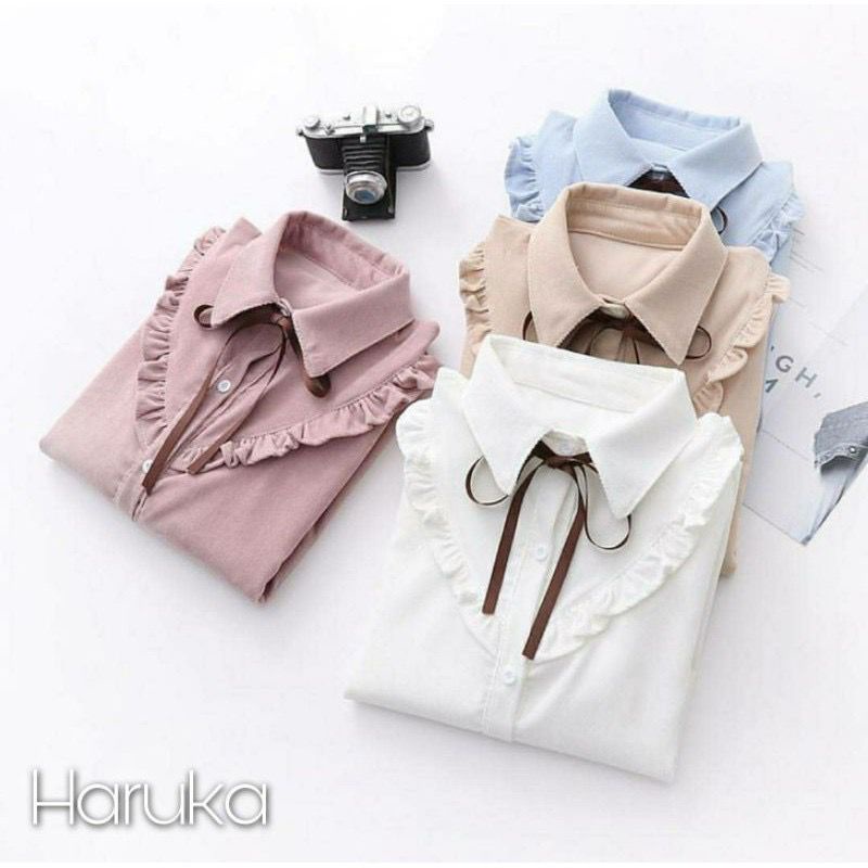 Haruka blouse - UKURAN 5L XXXL XXL XL L M S - ATASAN JUMBO - KEMEJA KOREA